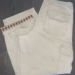 GAP Men's 34 x 30 Flannel Lined Beige Cargo Pants